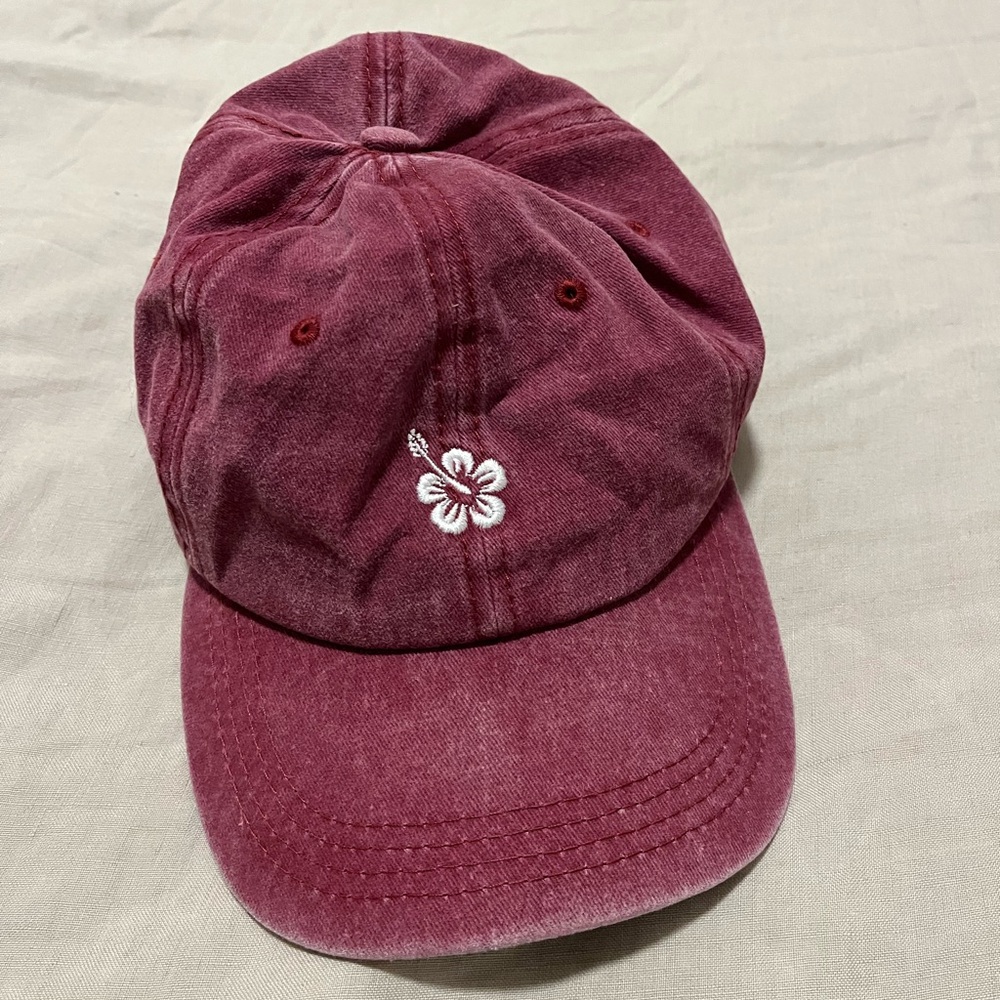 Burgundy Flower Hat